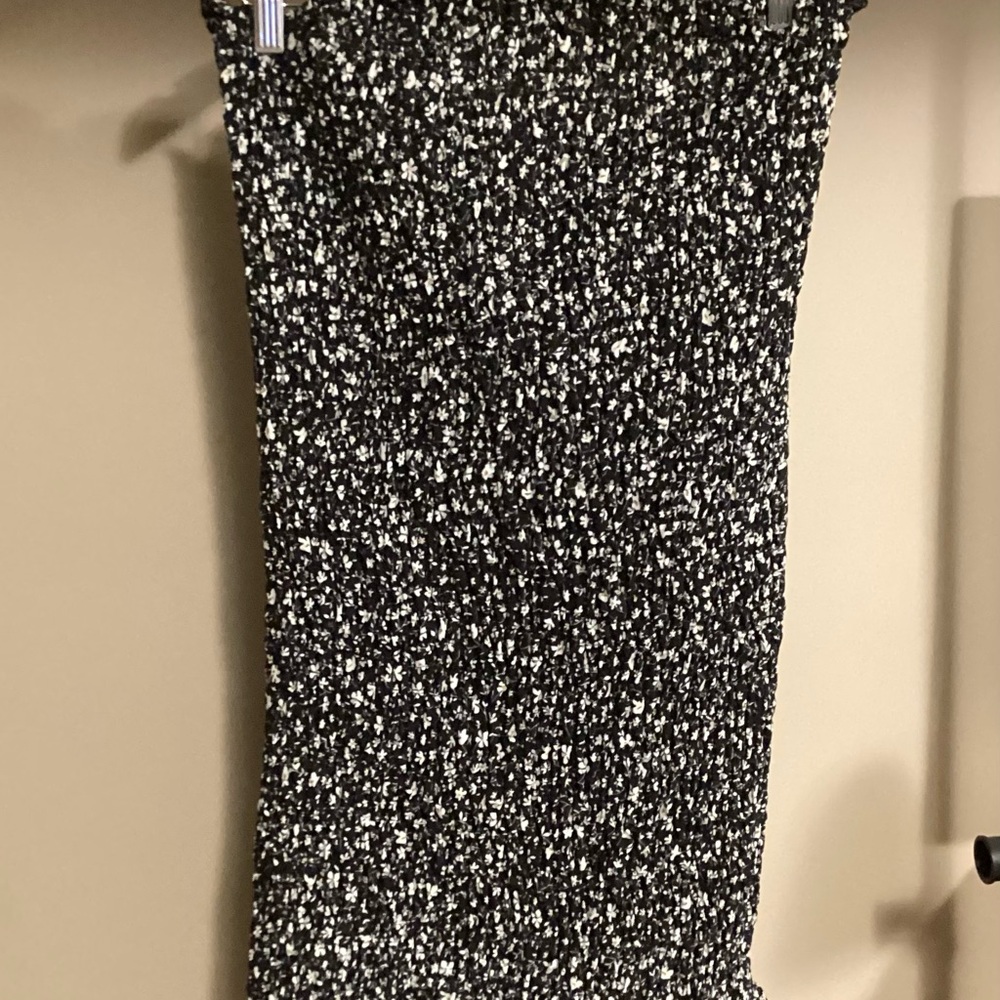 Black and White Floral Women's Tube Dress
